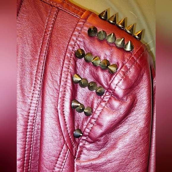 Spiked Moto Leather Jacket - Picture 3 of 5